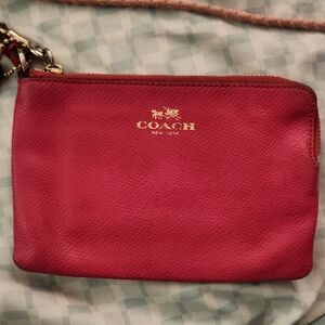 Coach Pink Leather Wristlet